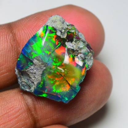 Rare Black Opal 25.40 Carats | Natural Black Ethiopian Opal Rough - Ready for Cutting & Jewelry!