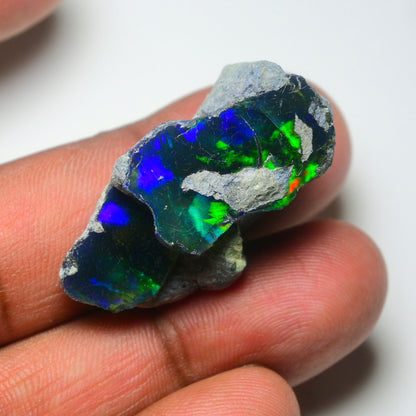 Rare Black Opal 32.00 Carats | Natural Black Ethiopian Opal Rough - Ready for Cutting & Jewelry!