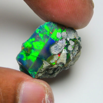 Rare Black Opal 25.40 Carats | Natural Black Ethiopian Opal Rough - Ready for Cutting & Jewelry!