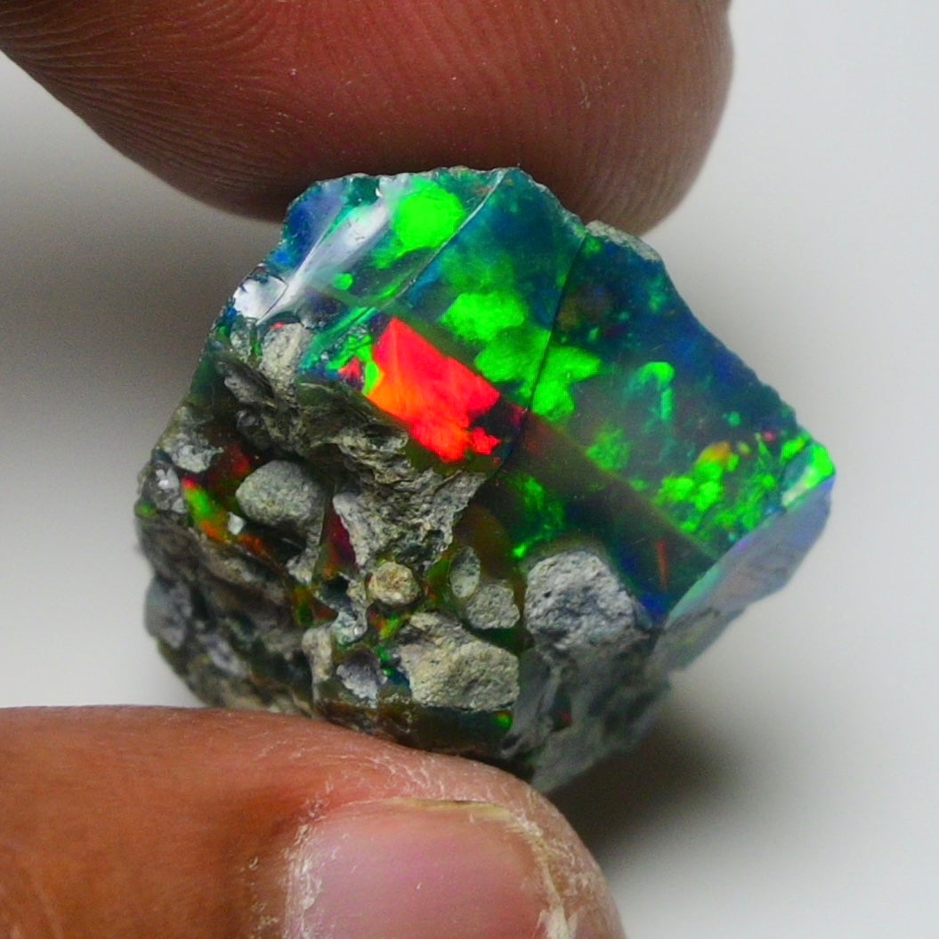 Rare Black Opal 25.40 Carats | Natural Black Ethiopian Opal Rough - Ready for Cutting & Jewelry!