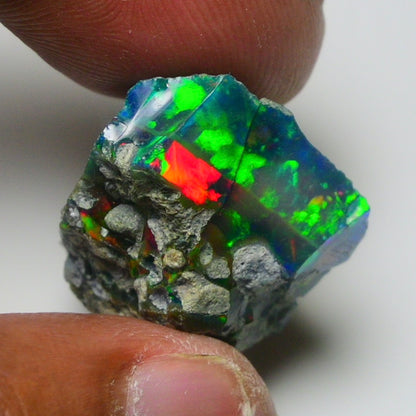 Rare Black Opal 25.40 Carats | Natural Black Ethiopian Opal Rough - Ready for Cutting & Jewelry!