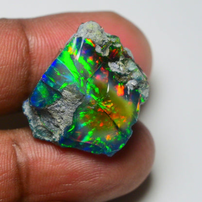 Rare Black Opal 25.40 Carats | Natural Black Ethiopian Opal Rough - Ready for Cutting & Jewelry!