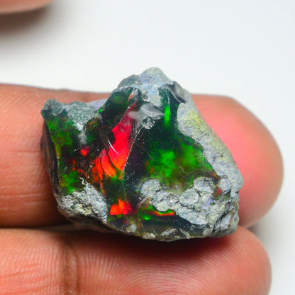 Rare Black Opal 26.70 Carats | Natural Black Ethiopian Opal Rough - Ready for Cutting & Jewelry!
