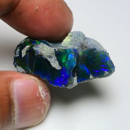 Rare Black Opal 32.00 Carats | Natural Black Ethiopian Opal Rough - Ready for Cutting & Jewelry!