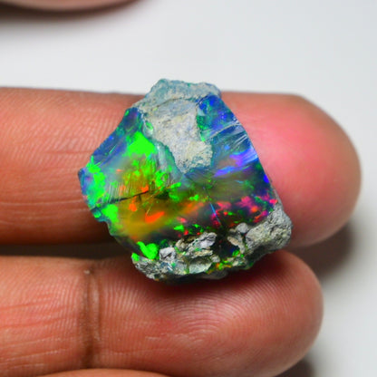 Rare Black Opal 25.40 Carats | Natural Black Ethiopian Opal Rough - Ready for Cutting & Jewelry!