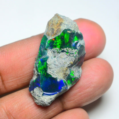Rare Black Opal 35.25 Carats | Natural Black Ethiopian Opal Rough - Ready for Cutting & Jewelry!