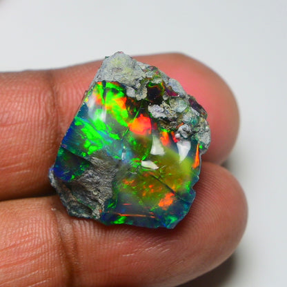 Rare Black Opal 25.40 Carats | Natural Black Ethiopian Opal Rough - Ready for Cutting & Jewelry!
