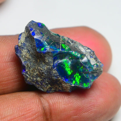 Rare Black Opal 23.10 Carats | Natural Black Ethiopian Opal Rough - Ready for Cutting & Jewelry!