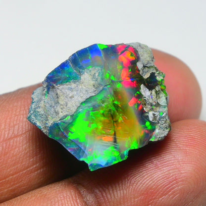 Rare Black Opal 25.40 Carats | Natural Black Ethiopian Opal Rough - Ready for Cutting & Jewelry!