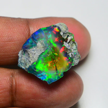 Rare Black Opal 25.40 Carats | Natural Black Ethiopian Opal Rough - Ready for Cutting & Jewelry!