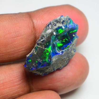 Rare Black Opal 23.10 Carats | Natural Black Ethiopian Opal Rough - Ready for Cutting & Jewelry!