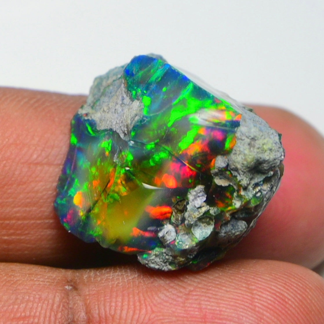 Rare Black Opal 25.40 Carats | Natural Black Ethiopian Opal Rough - Ready for Cutting & Jewelry!