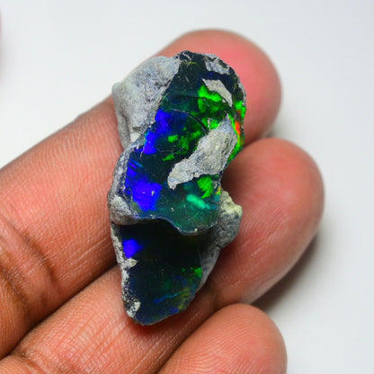 Rare Black Opal 32.00 Carats | Natural Black Ethiopian Opal Rough - Ready for Cutting & Jewelry!