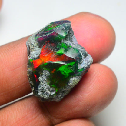 Rare Black Opal 26.70 Carats | Natural Black Ethiopian Opal Rough - Ready for Cutting & Jewelry!