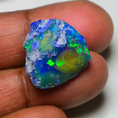Rare Black Opal 18.25 Carats | Natural Black Ethiopian Opal Rough - Ready for Cutting & Jewelry!