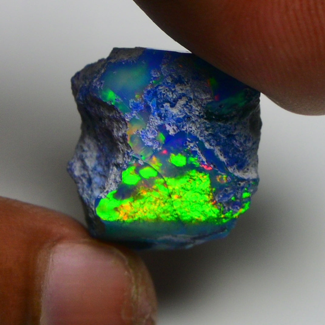 Rare Black Opal 20.40 Carats | Natural Black Ethiopian Opal Rough - Ready for Cutting & Jewelry!