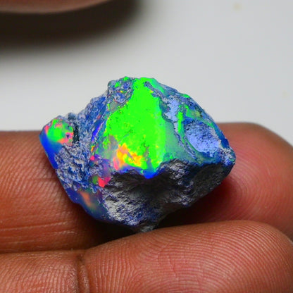 Rare Black Opal 20.40 Carats | Natural Black Ethiopian Opal Rough - Ready for Cutting & Jewelry!