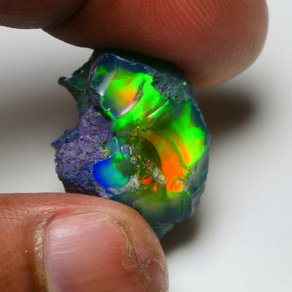 Rare Black Opal 20.35 Carats | Natural Black Ethiopian Opal Rough - Ready for Cutting & Jewelry!