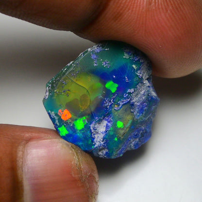 Rare Black Opal 18.25 Carats | Natural Black Ethiopian Opal Rough - Ready for Cutting & Jewelry!