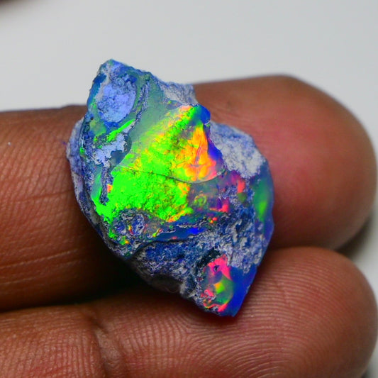 Rare Black Opal 20.40 Carats | Natural Black Ethiopian Opal Rough - Ready for Cutting & Jewelry!