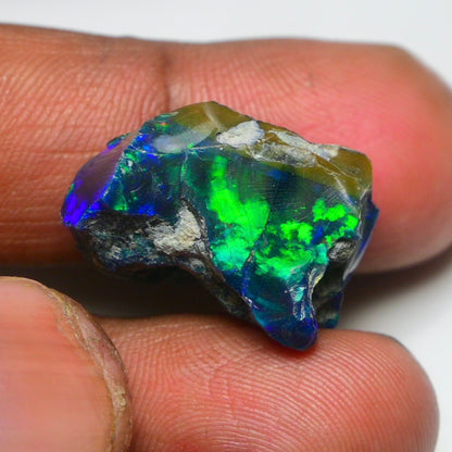 Rare Black Opal 26.35 Carats | Natural Black Ethiopian Opal Rough - Ready for Cutting & Jewelry!