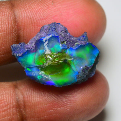 Rare Black Opal 20.35 Carats | Natural Black Ethiopian Opal Rough - Ready for Cutting & Jewelry!