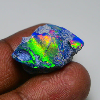 Rare Black Opal 20.40 Carats | Natural Black Ethiopian Opal Rough - Ready for Cutting & Jewelry!