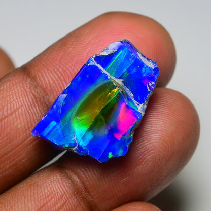Rare Black Opal 16.10 Carats | Natural Black Ethiopian Opal Rough - Ready for Cutting & Jewelry!
