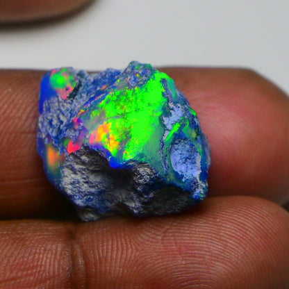 Rare Black Opal 20.40 Carats | Natural Black Ethiopian Opal Rough - Ready for Cutting & Jewelry!