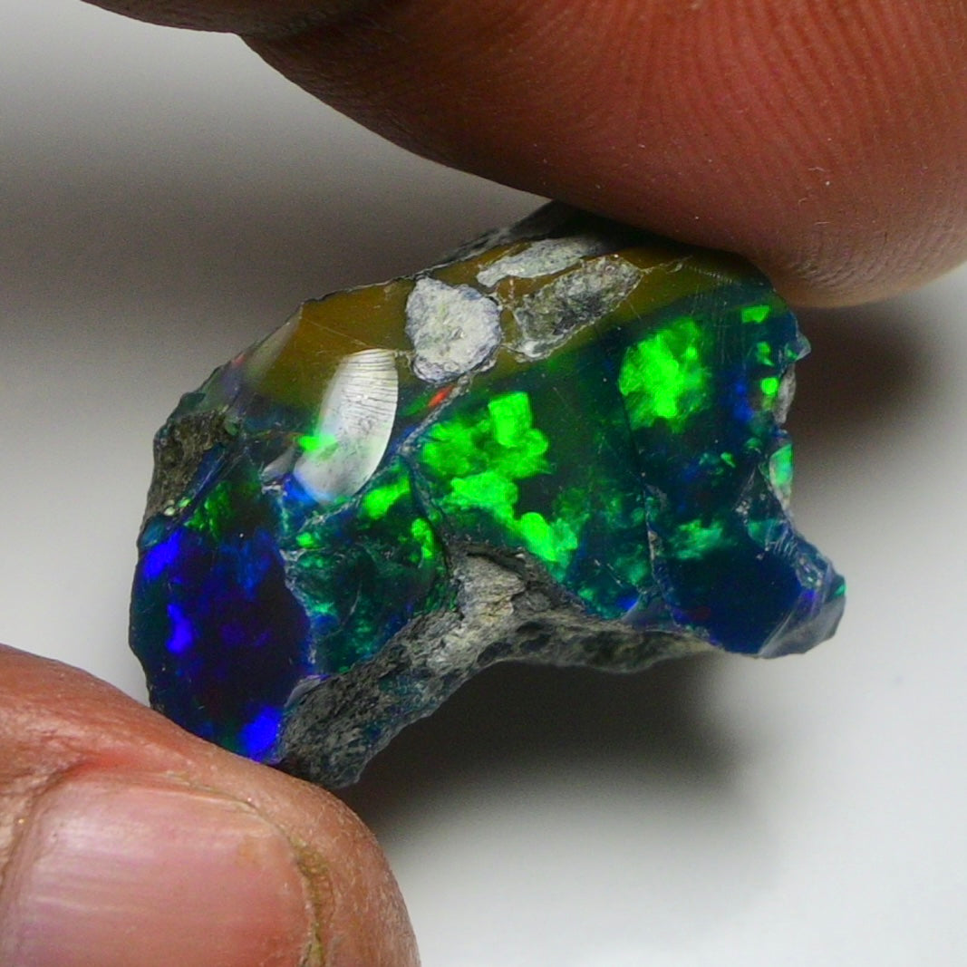 Rare Black Opal 26.35 Carats | Natural Black Ethiopian Opal Rough - Ready for Cutting & Jewelry!