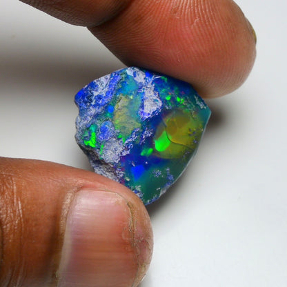 Rare Black Opal 18.25 Carats | Natural Black Ethiopian Opal Rough - Ready for Cutting & Jewelry!