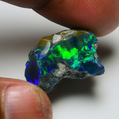 Rare Black Opal 26.35 Carats | Natural Black Ethiopian Opal Rough - Ready for Cutting & Jewelry!