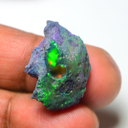 Rare Black Opal 20.35 Carats | Natural Black Ethiopian Opal Rough - Ready for Cutting & Jewelry!