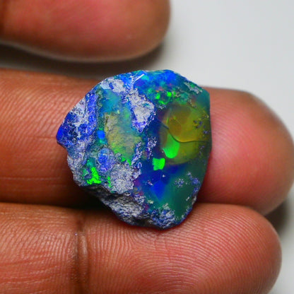 Rare Black Opal 18.25 Carats | Natural Black Ethiopian Opal Rough - Ready for Cutting & Jewelry!