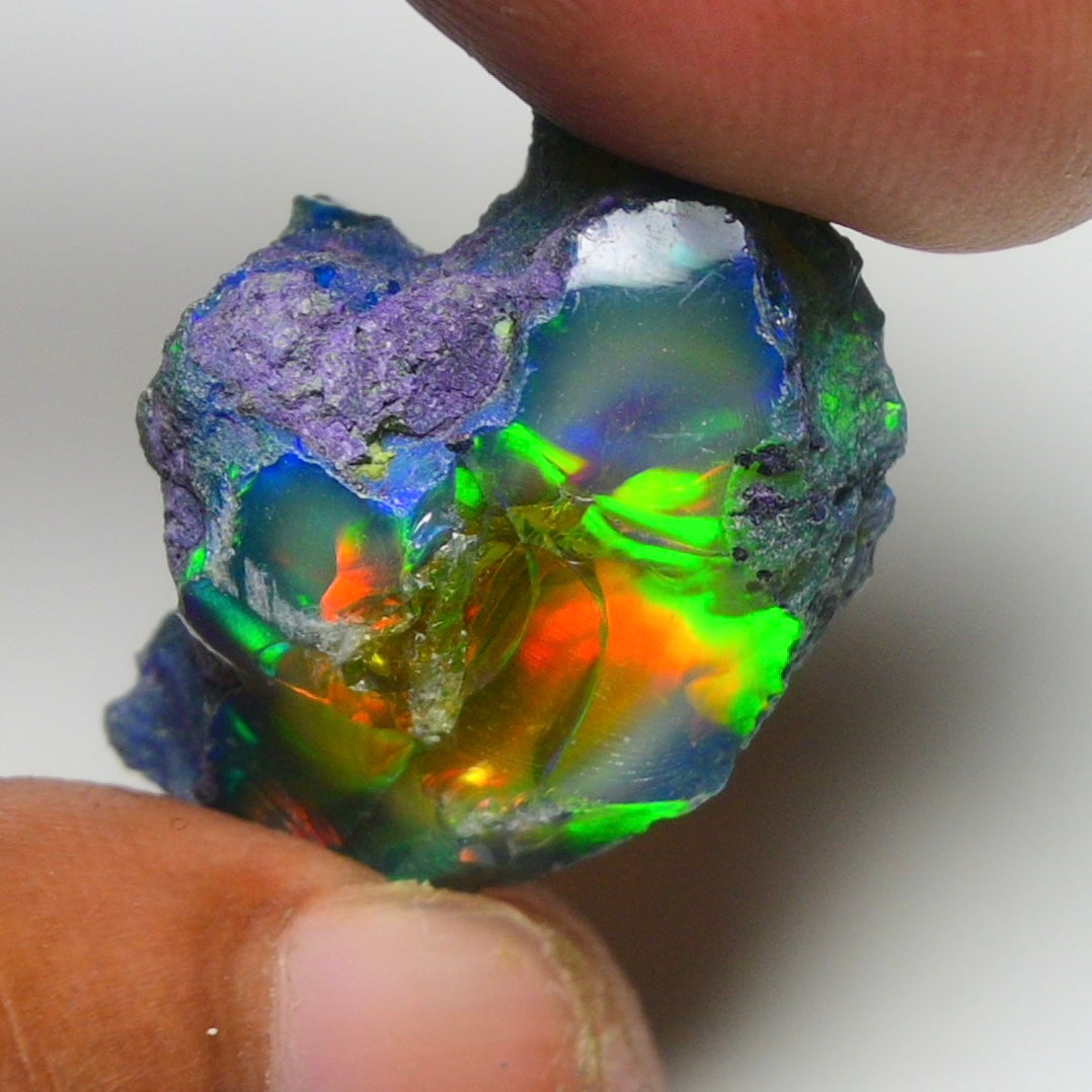 Rare Black Opal 20.35 Carats | Natural Black Ethiopian Opal Rough - Ready for Cutting & Jewelry!