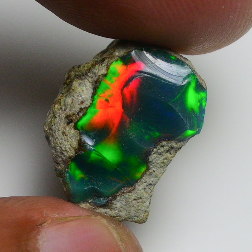 Black Opal 9.00 Carats | Natural Black Ethiopian Opal Rough - Ready for Cutting & Jewelry!