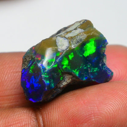 Rare Black Opal 26.35 Carats | Natural Black Ethiopian Opal Rough - Ready for Cutting & Jewelry!