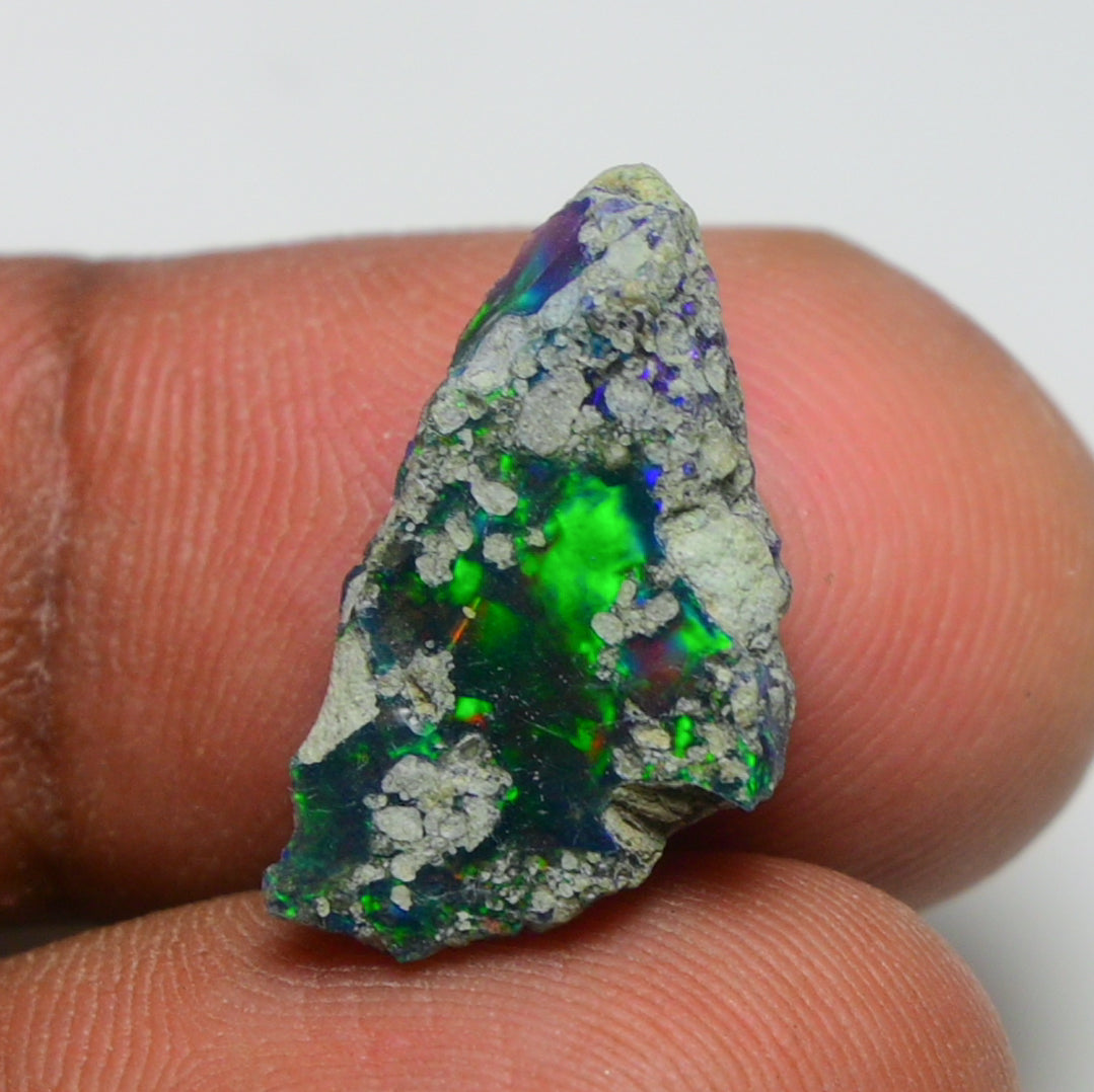 Black Opal 5.20 Carats | Natural Black Ethiopian Opal Rough - Ready for Cutting & Jewelry!