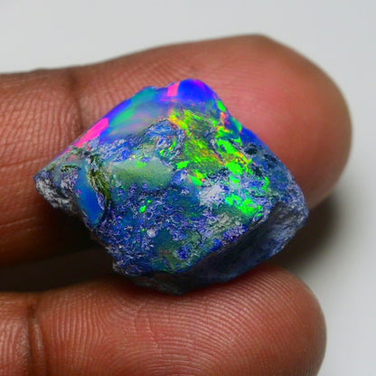 Rare Black Opal 20.40 Carats | Natural Black Ethiopian Opal Rough - Ready for Cutting & Jewelry!