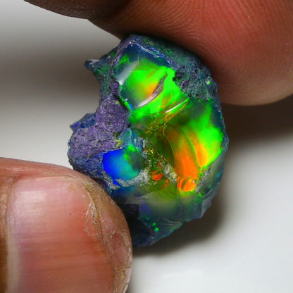 Rare Black Opal 20.35 Carats | Natural Black Ethiopian Opal Rough - Ready for Cutting & Jewelry!