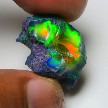 Rare Black Opal 20.35 Carats | Natural Black Ethiopian Opal Rough - Ready for Cutting & Jewelry!