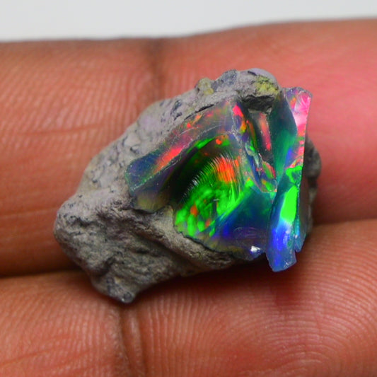 Black Opal 14.70 Carats | Natural Black Ethiopian Opal Rough - Ready for Cutting & Jewelry!