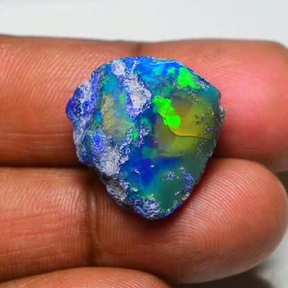 Rare Black Opal 18.25 Carats | Natural Black Ethiopian Opal Rough - Ready for Cutting & Jewelry!