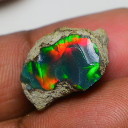 Black Opal 9.00 Carats | Natural Black Ethiopian Opal Rough - Ready for Cutting & Jewelry!