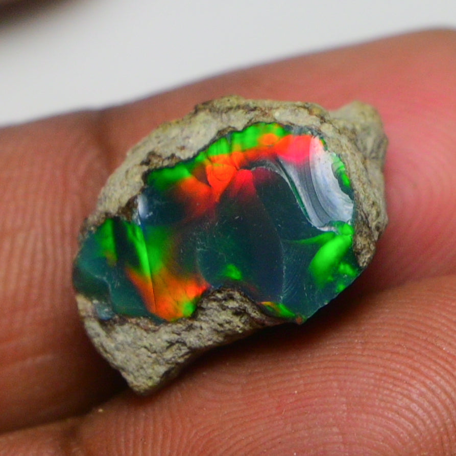 Black Opal 9.00 Carats | Natural Black Ethiopian Opal Rough - Ready for Cutting & Jewelry!