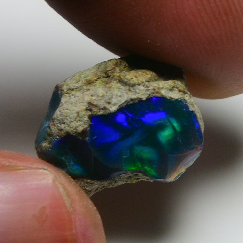 Black Opal 9.00 Carats | Natural Black Ethiopian Opal Rough - Ready for Cutting & Jewelry!