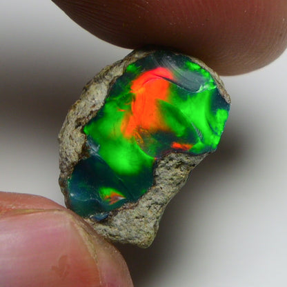 Black Opal 9.00 Carats | Natural Black Ethiopian Opal Rough - Ready for Cutting & Jewelry!