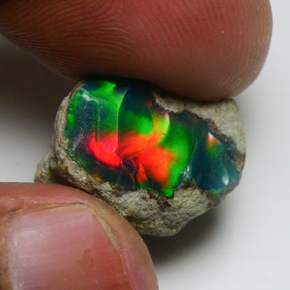Black Opal 9.00 Carats | Natural Black Ethiopian Opal Rough - Ready for Cutting & Jewelry!