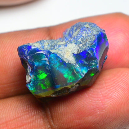 Rare Black Opal 26.35 Carats | Natural Black Ethiopian Opal Rough - Ready for Cutting & Jewelry!