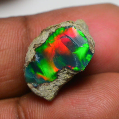 Black Opal 9.00 Carats | Natural Black Ethiopian Opal Rough - Ready for Cutting & Jewelry!
